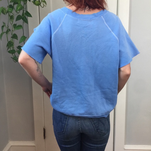 WILDFOX Limoncello Graphic Cut Off Sweater Top - Picture 7 of 8